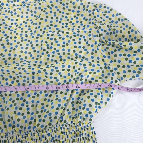 Gracia Silk Cotton Blend Gathered Waist Polkadot Light weight Blouse Small - Picture 7 of 11